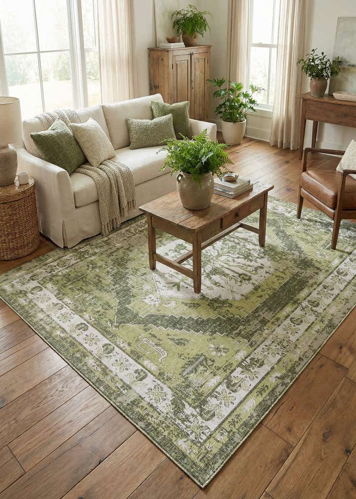 9' x 12' Easy-Clean Traditional Indoor / Outdoor Rug