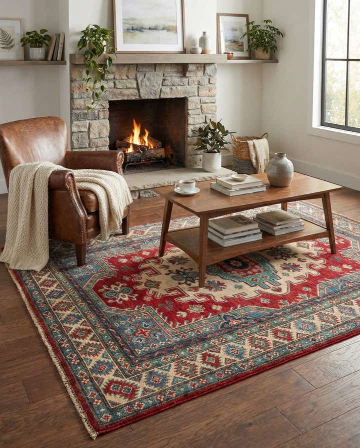4' x 6' 1 Hand Knotted Kazak Rug