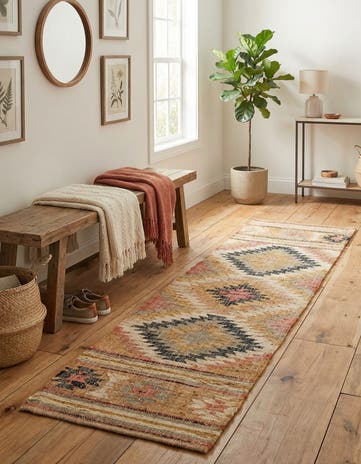 2' x 8' Hand Woven Kilim Jute Runner Rug
