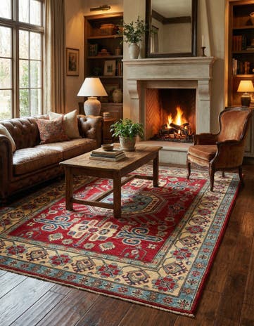 5' 2 x 6' 7 Hand Knotted Kazak Rug