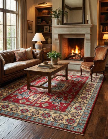 5' 2 x 6' 7 Hand Knotted Kazak Rug