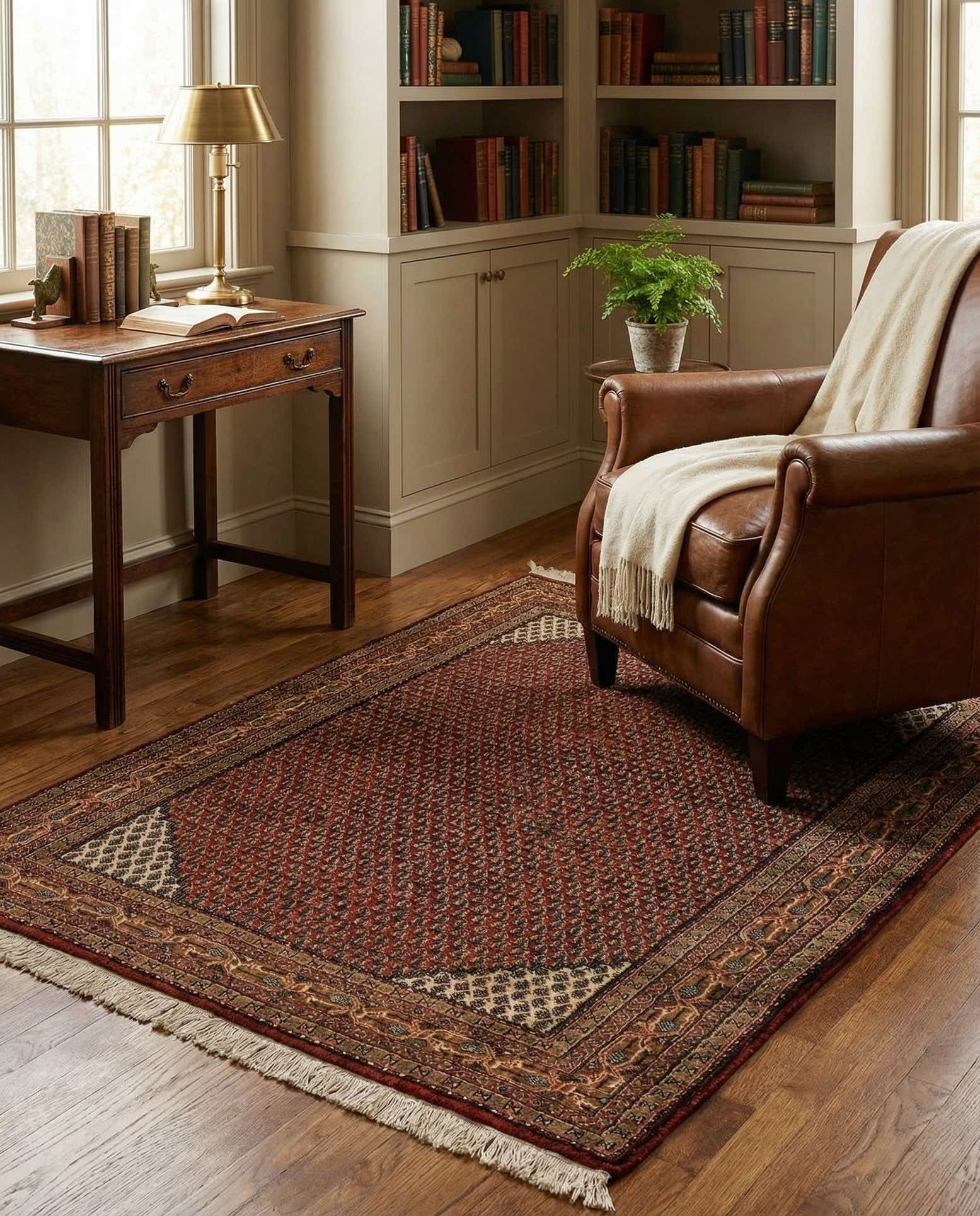 4' 1 x 5' 10 Hand Knotted Mir Oriental Wool Rug