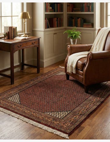 4' 1 x 5' 10 Hand Knotted Mir Oriental Wool Rug