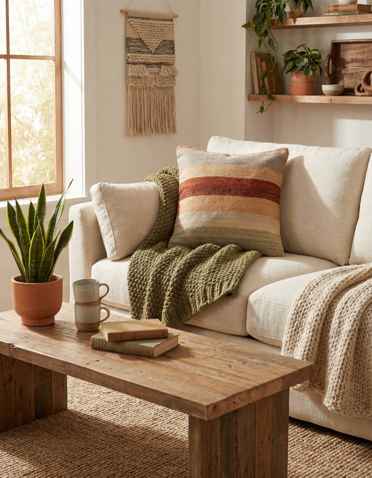 Detail image of 1' 6 x 1' 6  Hand Woven Pillow Wool Square Rug