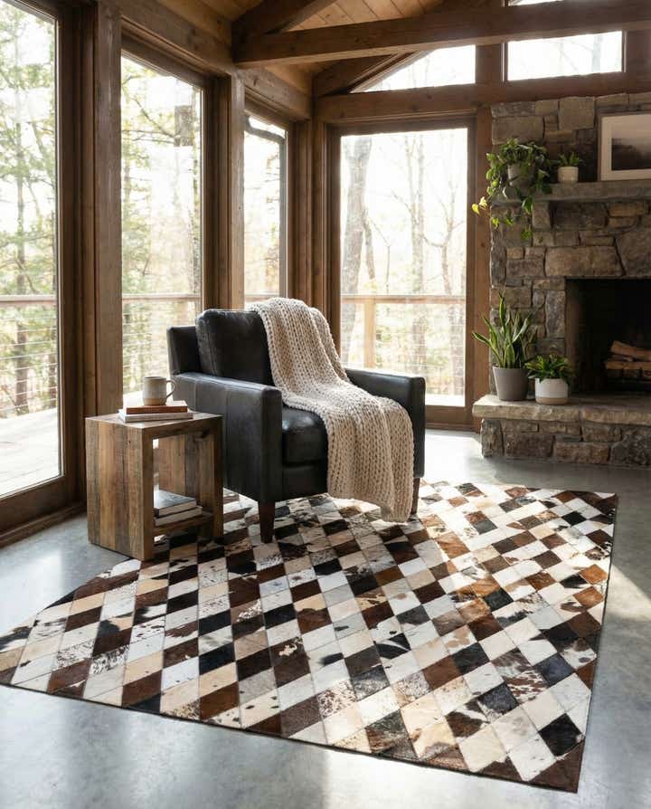4' 9 x 6' 9 Cowhide Stocks Rug