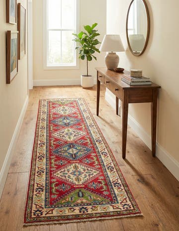 2' 8 x 9' 7 Hand Knotted Kazak Runner Rug