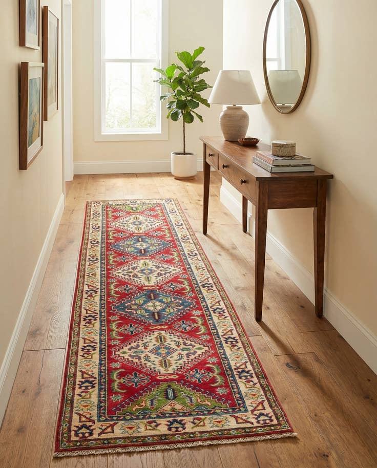 Detail image of 2' 8 x 9' 7 Hand Knotted Kazak Runner Rug