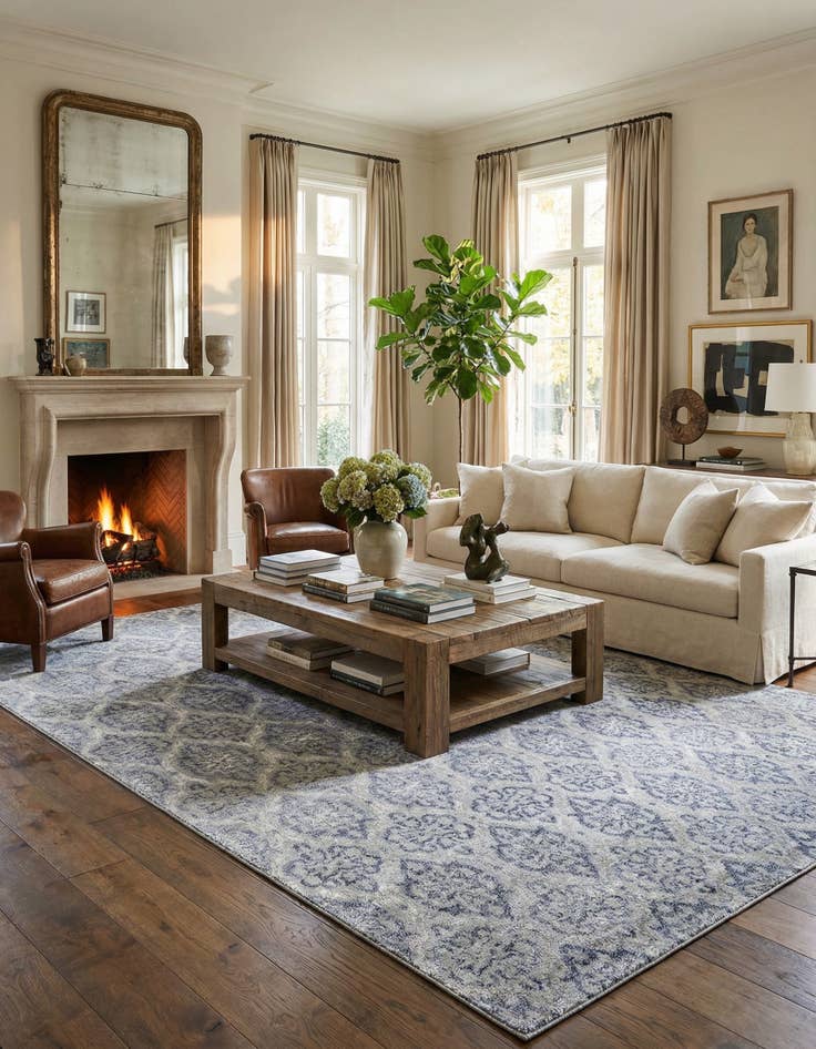 Detail image of 9' 7 x 13' 7  Hand Knotted Darya Rug