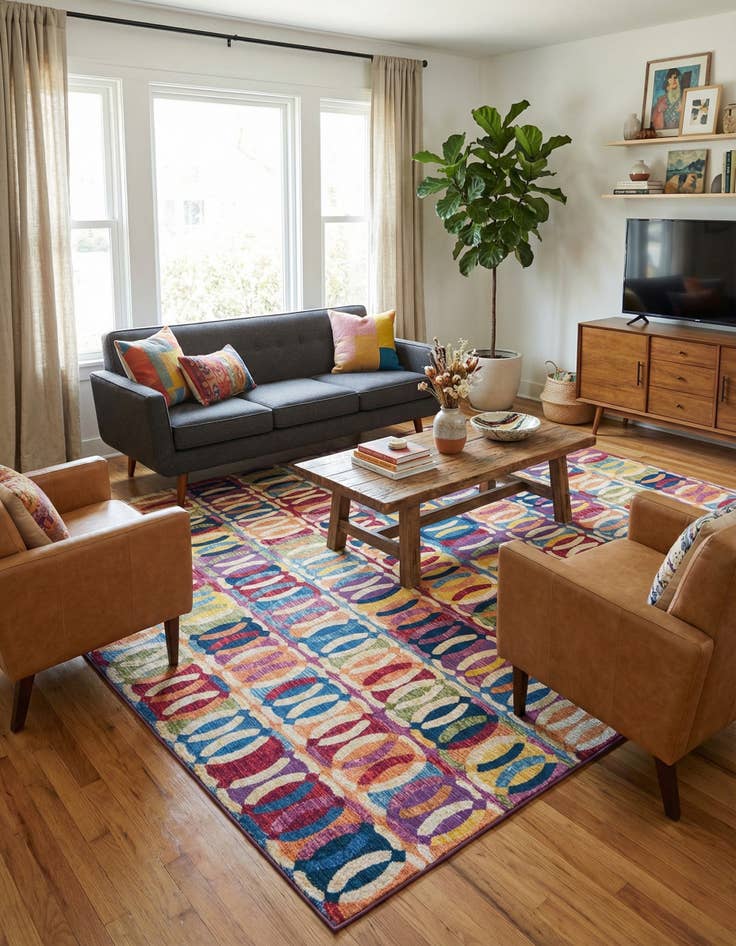 Detail image of 9' x 12' Easy-Clean Modern Indoor / Outdoor Rug