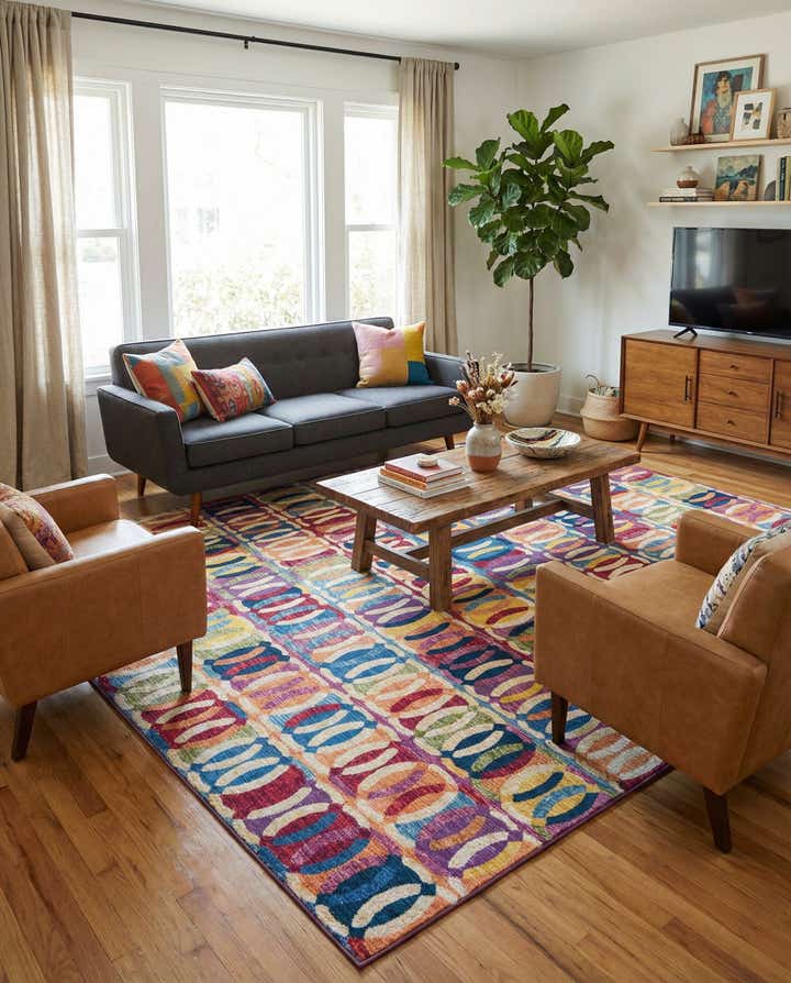9' x 12' Easy-Clean Modern Indoor / Outdoor Rug