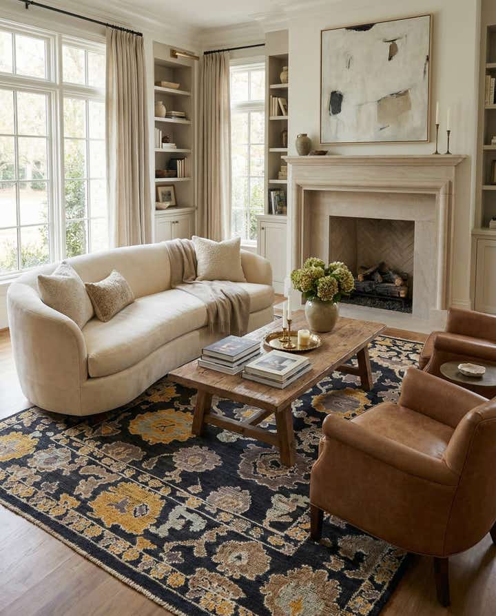 8' 2 x 10' 9 Hand Knotted Oushak Wool Rug