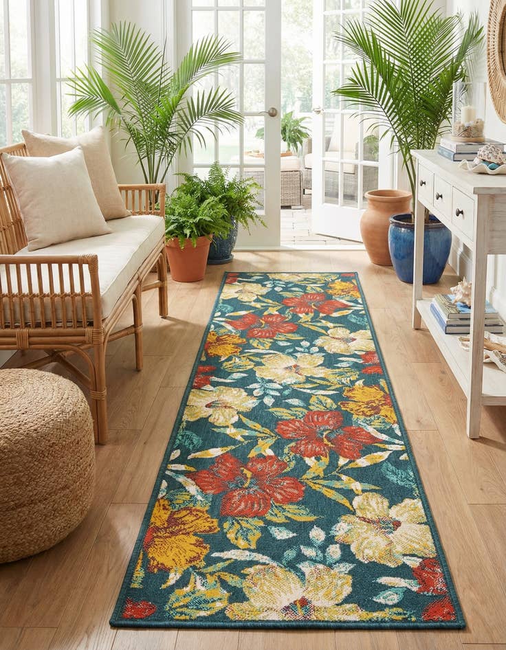 Detail image of 2' 7 x 10' Easy-Clean Coastal Indoor / Outdoor Runner Rug