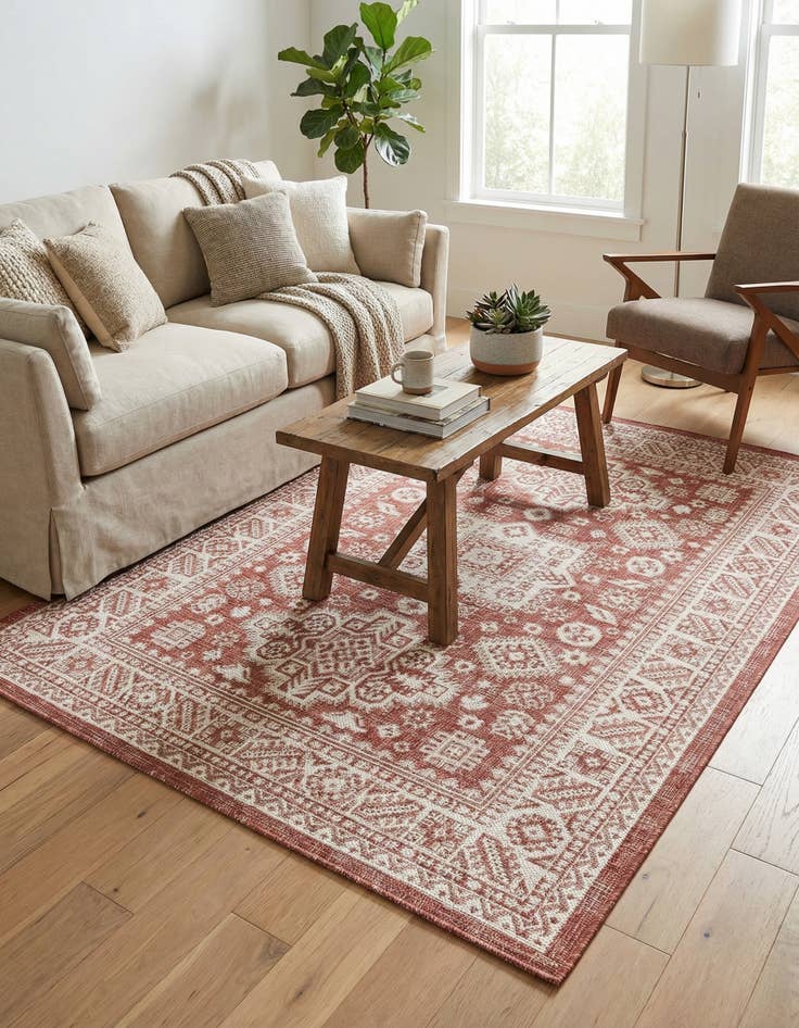 Detail image of 4' x 6' Easy-Clean Aztec Indoor / Outdoor Rug