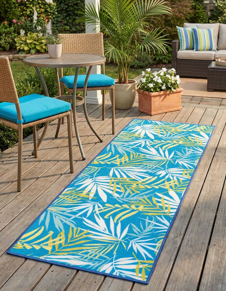 Detail image of 2' x 6' 1 Easy-Clean Jill Zarin Caribbean Indoor / Outdoor Runner Rug