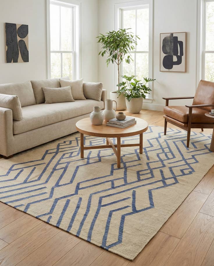 Detail image of 6' x 8' 2 Hand Woven Kilim Modern Wool Rug