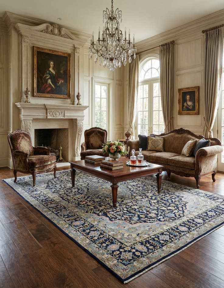 Detail image of 9' 8 x 13' 2 Isfahan Wool Rug