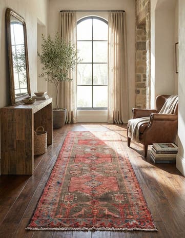 3' 6 x 10' 5 Hand Knotted Ultra Vintage Persian Wool Runner Rug