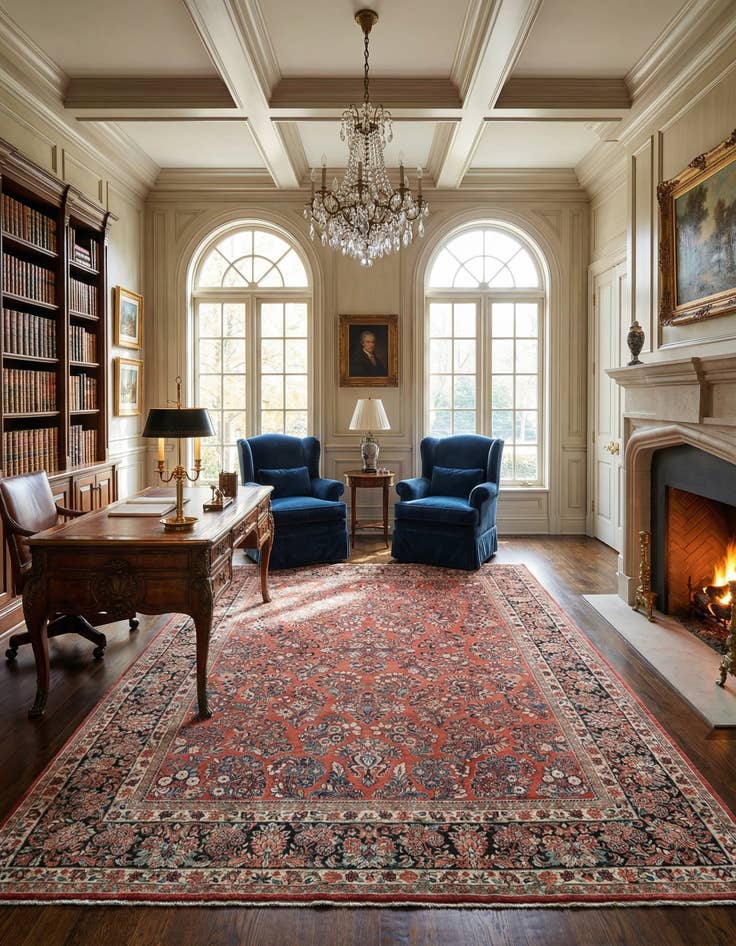 Detail image of 9' x 12' 2  Hand Knotted Sarough Rug