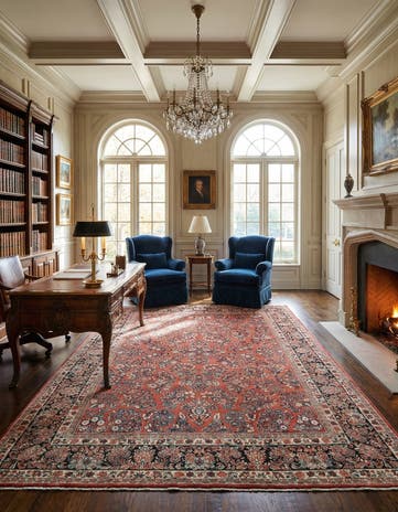 9' x 12' 2 Hand Knotted Sarough Rug