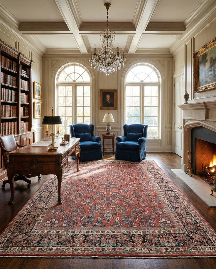 Detail image of 9' x 12' 2 Hand Knotted Sarough Rug