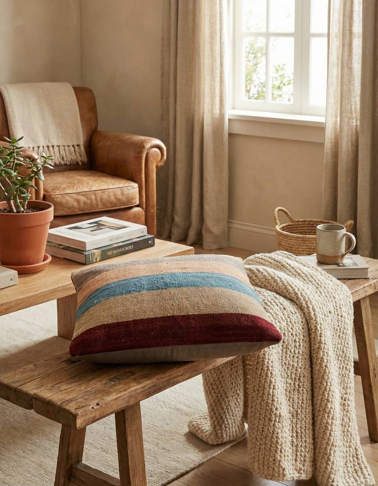 Detail image of  1' 6 x 1' 6  Hand Woven Pillow Wool Square Rug