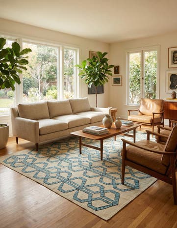 6' 9 x 9' 7 Hand Woven Kilim Modern Wool Rug