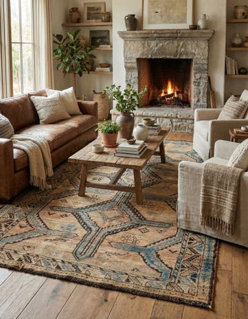5' 2 x 9' 3 Hand Knotted Ultra Vintage Persian Wool Rug