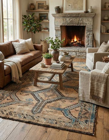 5' 2 x 9' 3 Hand Knotted Ultra Vintage Persian Wool Rug