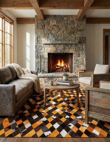 5' x 7' 11 Cowhide Stocks Rug