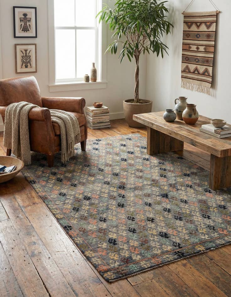 Detail image of 5' 7 x 8' 3 Hand Knotted Balouch Wool Rug