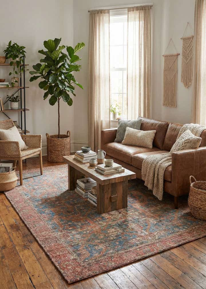 6' 1 x 9' Chenille Jute Rug