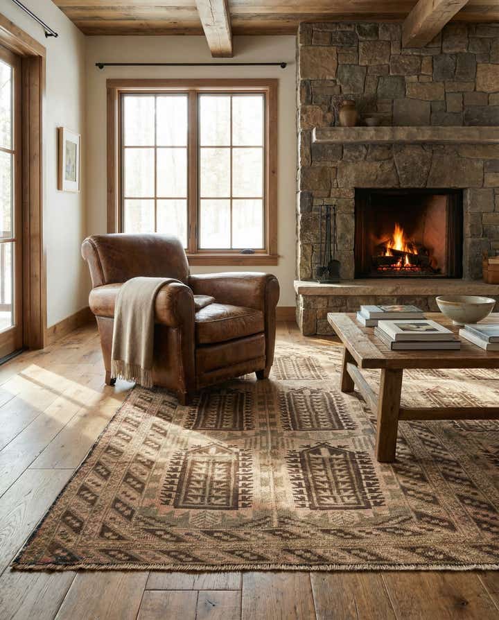 3' 7 x 6' 7 Hand Knotted Ultra Vintage Persian Wool Rug