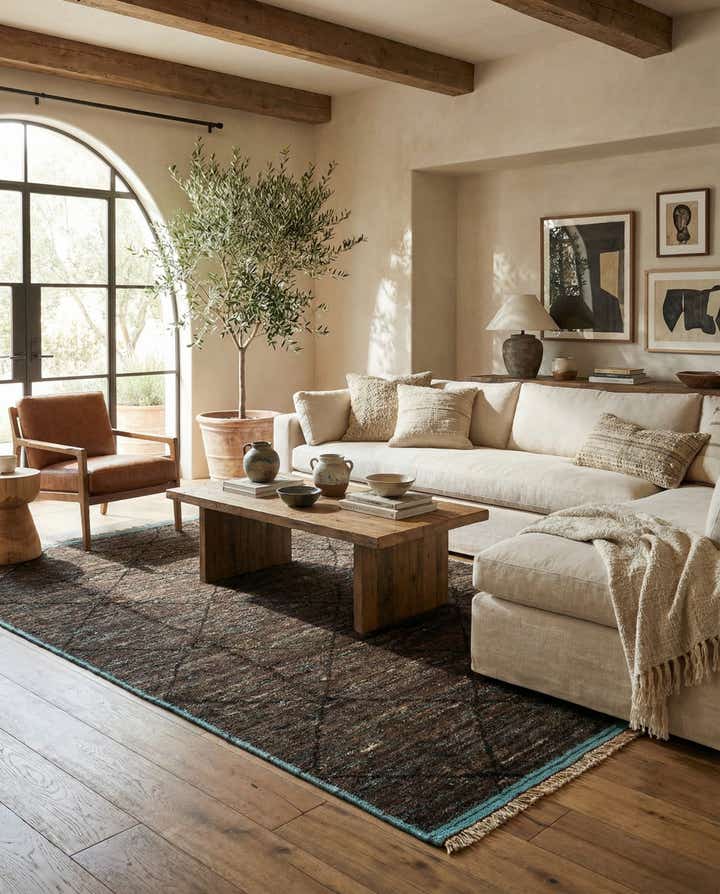 6' 3 x 9' 7 Hand Knotted Moroccan Wool Rug