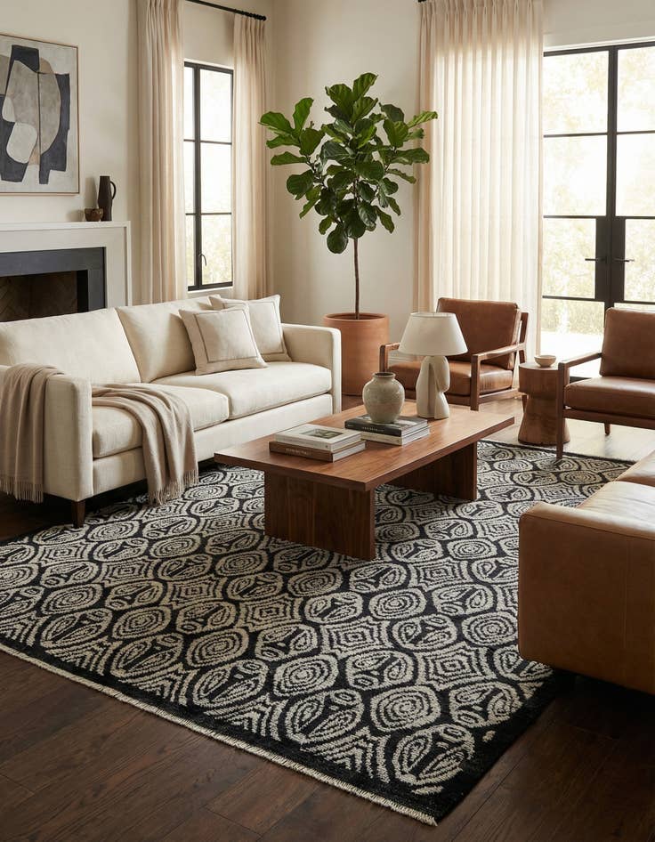 Detail image of 8' 6 x 10' 2  Hand Knotted Darya Wool Rug