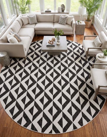 13' x 13' Easy-Clean Jill Zarin Indoor / Outdoor Round Rug