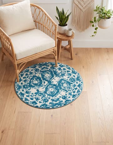 Blue Veneto Round Rug