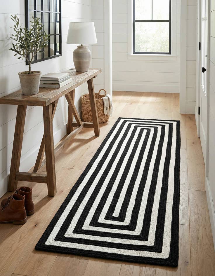 Detail image of  2' x 6' 1  Hand Woven Eco Verse   Washable Indoor / Outdoor Runner Rug