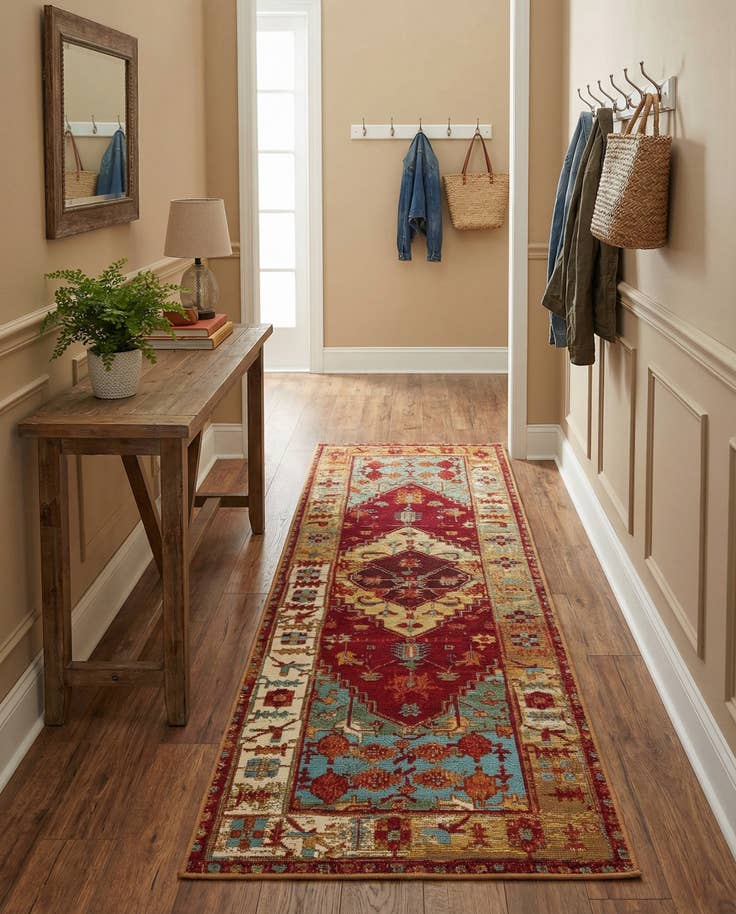 Detail image of 2' x 6' Easy-Clean Traditional Indoor / Outdoor Runner Rug