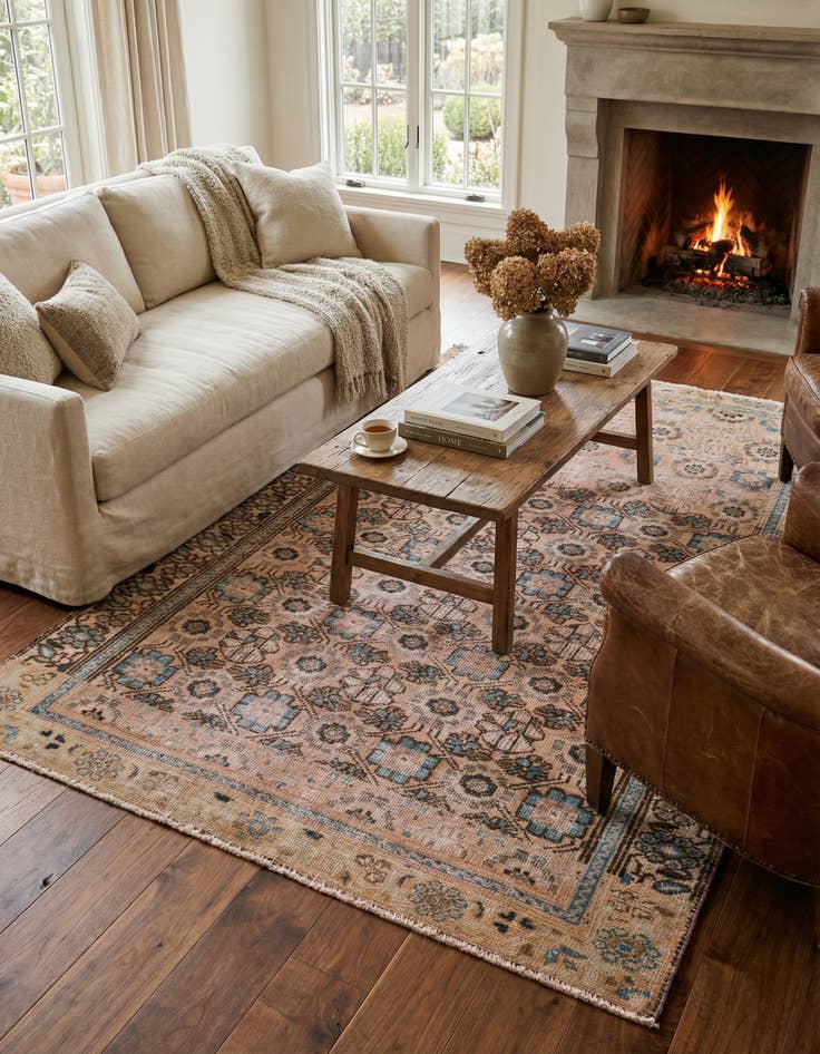 Detail image of 3' 10 x 6' 2  Hand Knotted Ultra Vintage Persian Wool Rug