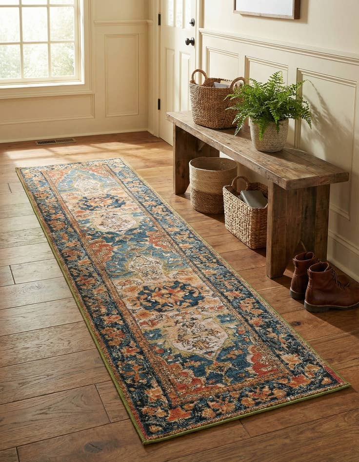 Detail image of  2' x 8'  Washable Traditional Indoor / Outdoor Runner Rug