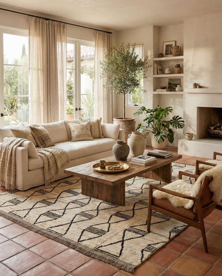 6' 8 x 9' 10 Hand Knotted Moroccan Wool Rug