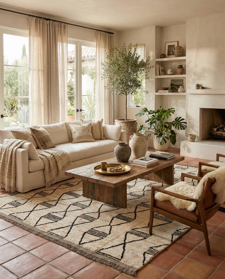 Detail image of 6' 8 x 9' 10 Hand Knotted Moroccan Wool Rug