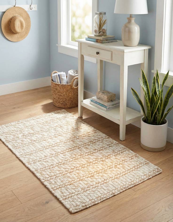 Detail image of 2' 1 x 3'  Hand Woven Seaside Pearl Jute Rug