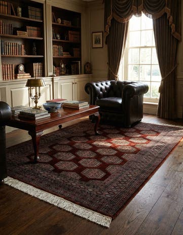 4' x 5' 3 Hand Knotted Bokhara Oriental Wool Rug