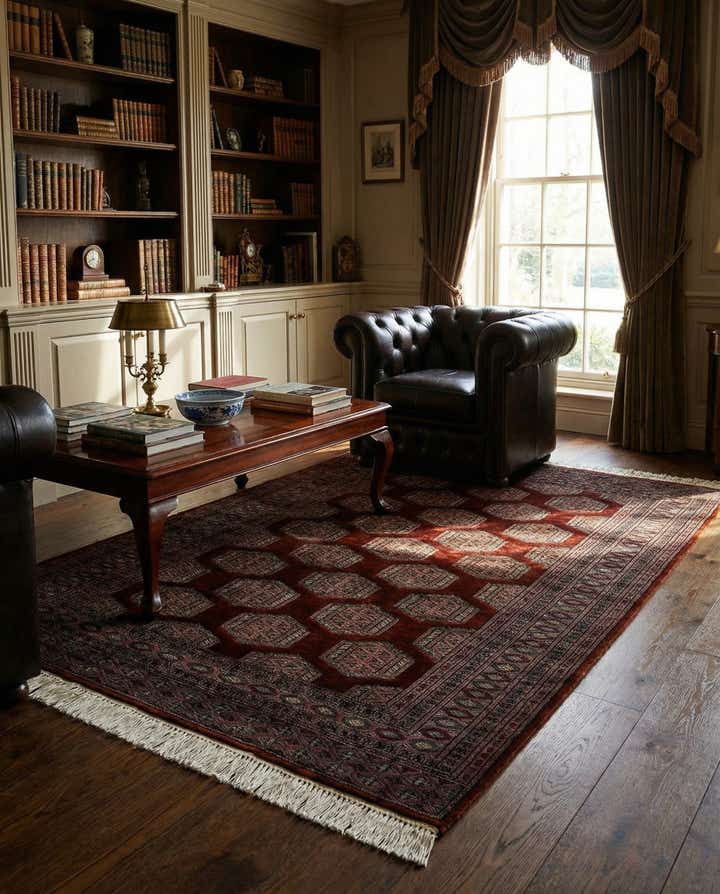 4' x 5' 3 Hand Knotted Bokhara Oriental Wool Rug