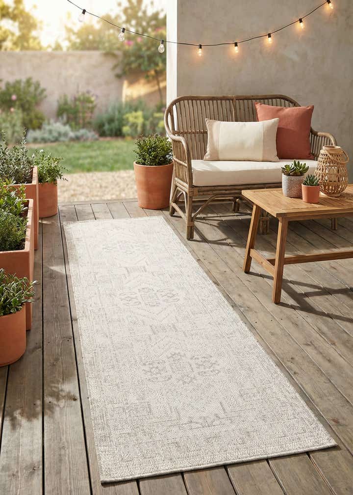 2' x 8' Easy-Clean Aztec Indoor / Outdoor Runner Rug