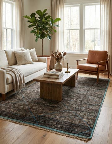 6' 2 x 9' 7 Hand Knotted Moroccan Wool Rug
