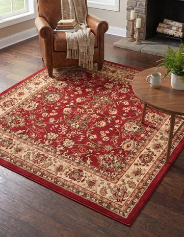 Burgundy Yasmin Square Rug