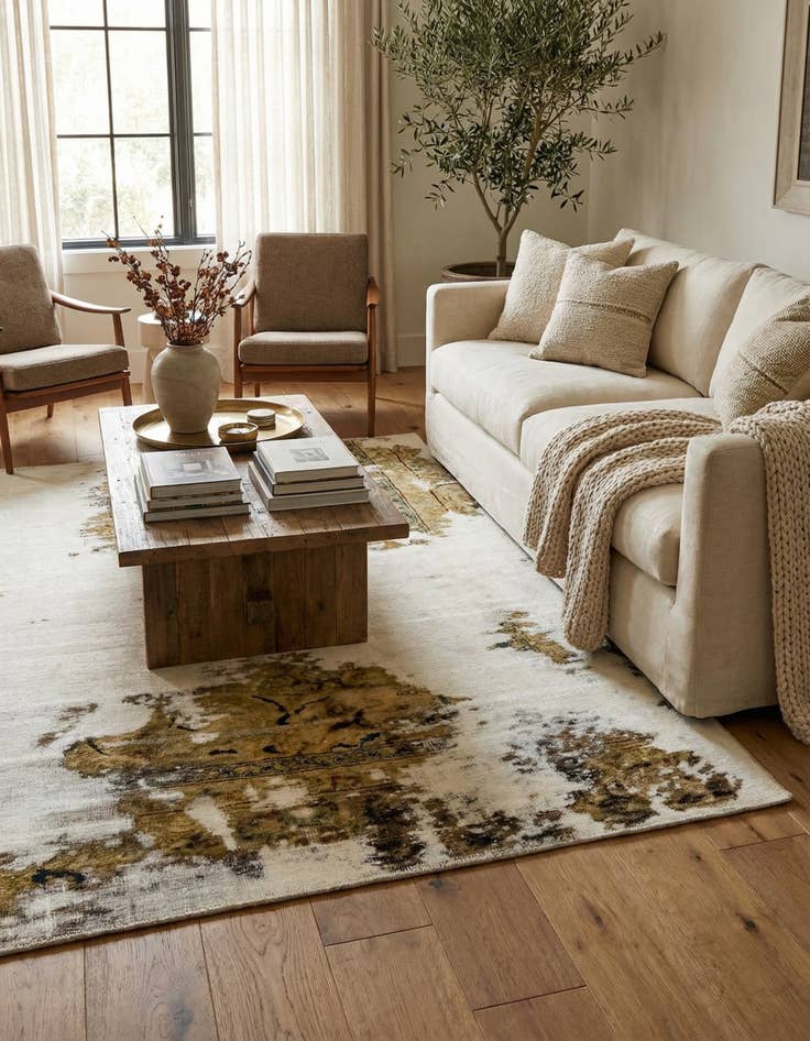 Detail image of 3' 6 x 5' 7  Hand Knotted Ultra Vintage Persian Wool Rug