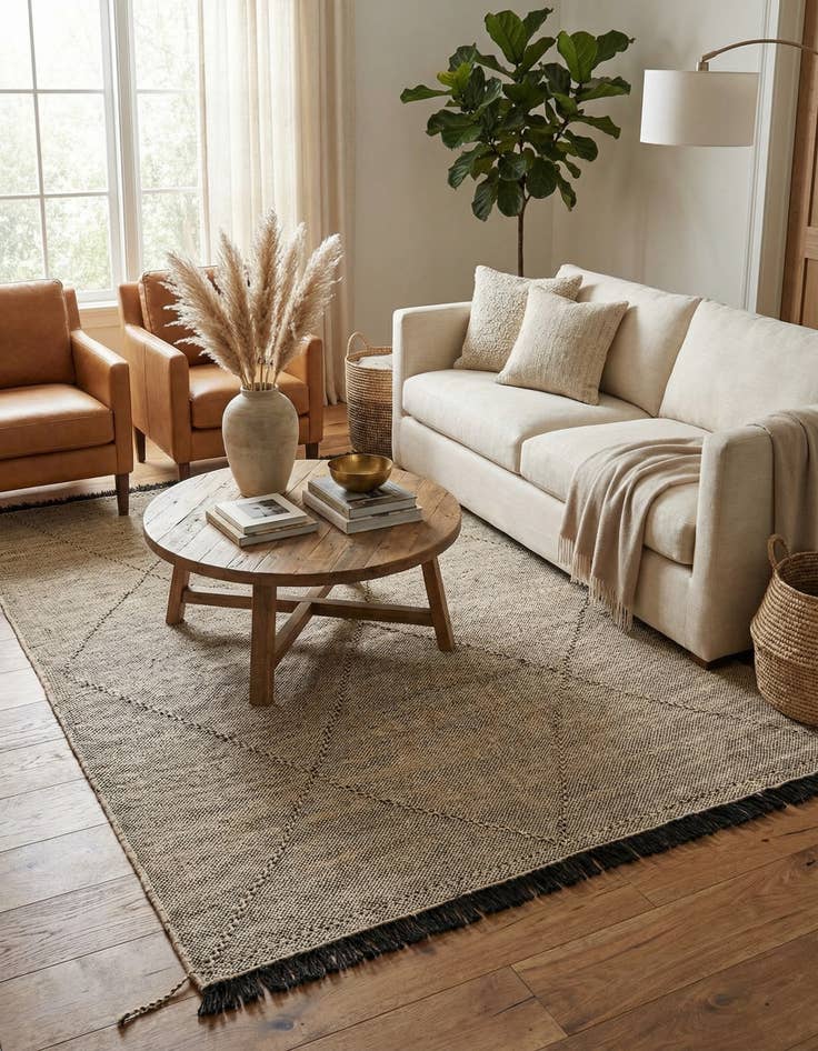 Detail image of 6' x 7' 10  Hand Knotted Moroccan Wool Rug